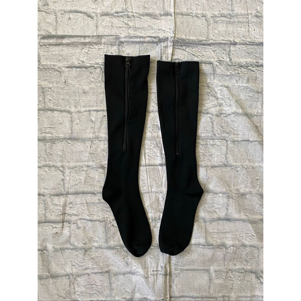 Men’s one size compression zippered socks black brand new